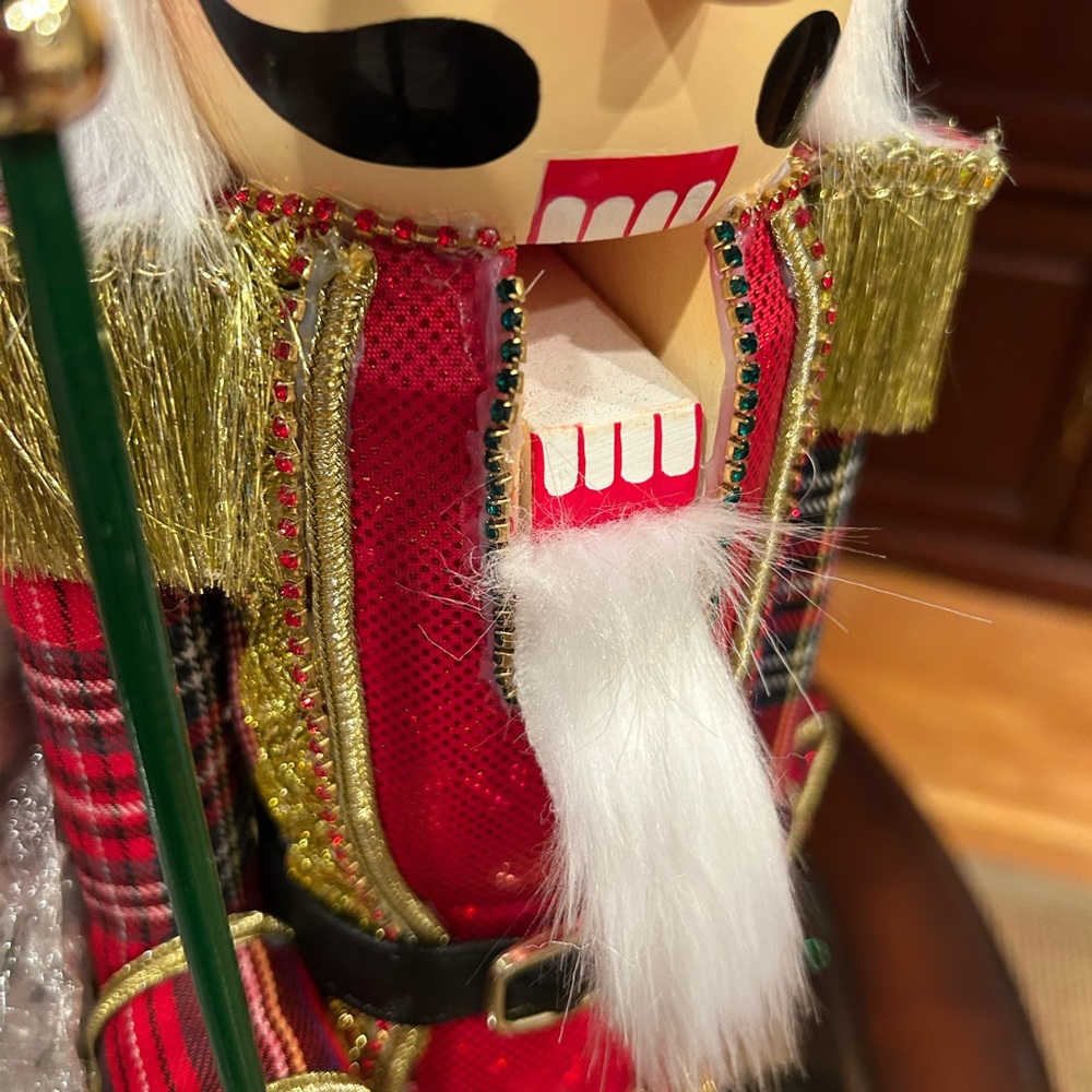 Neiman Marcus Red and Gold Nutcracker with Green Accents - Picture 8 of 14